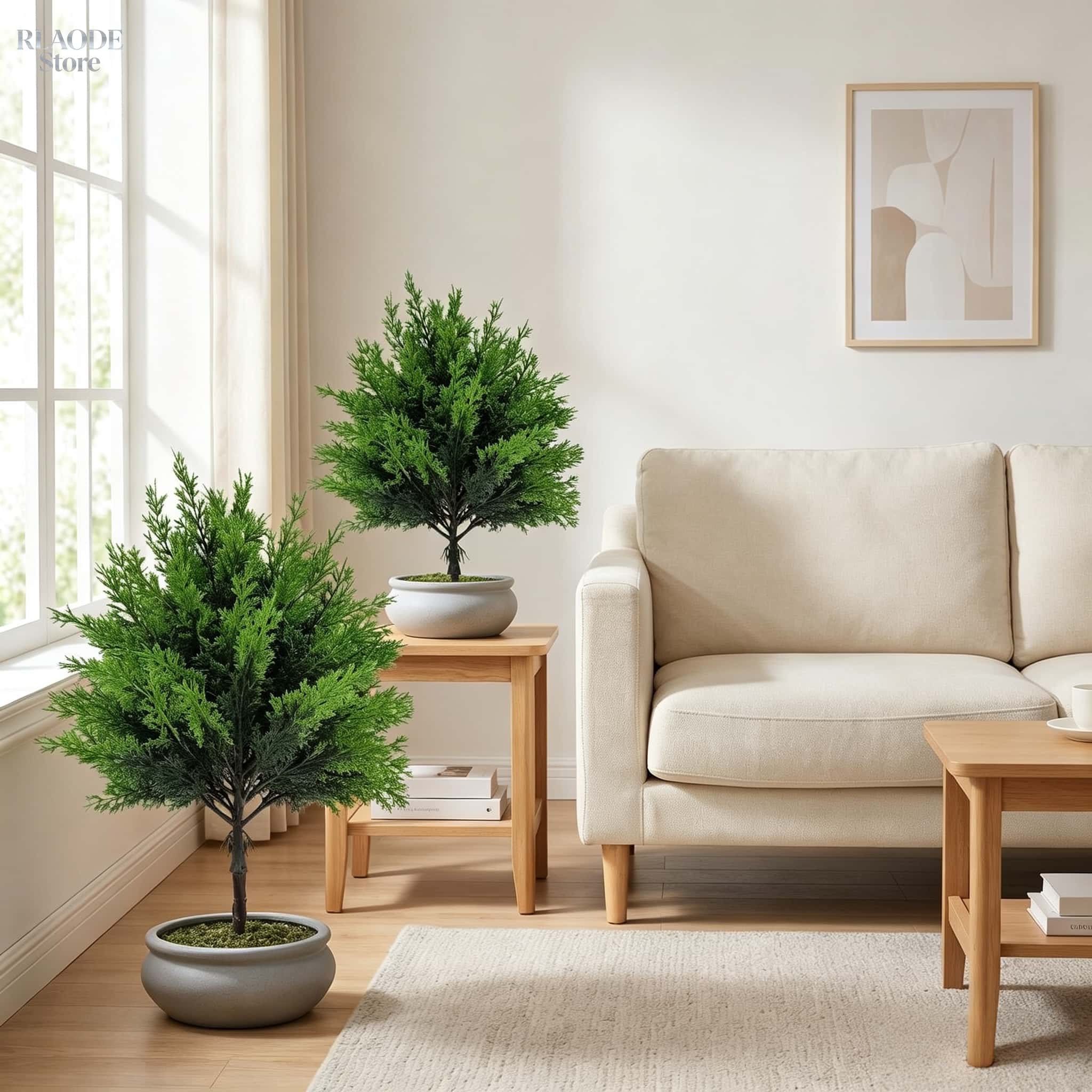 قطعتان من الخضرة الاصطناعية ال - مراجعة Fiddle Leaf Fig وسعره