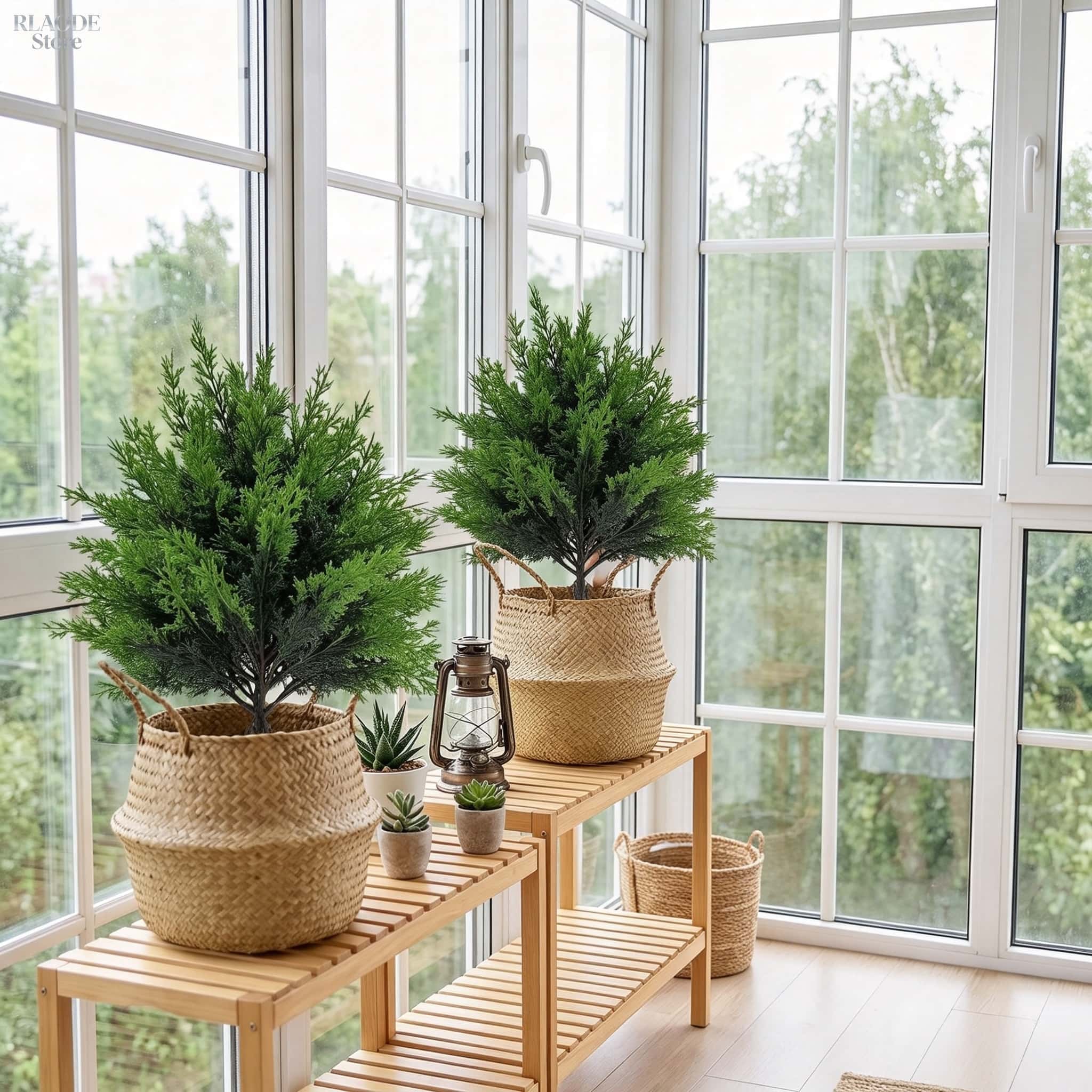 قطعتان من الخضرة الاصطناعية ال - مراجعة Fiddle Leaf Fig وسعره